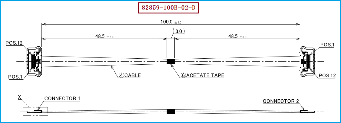 I-PEX 82859-100B-02-D极细同轴线束