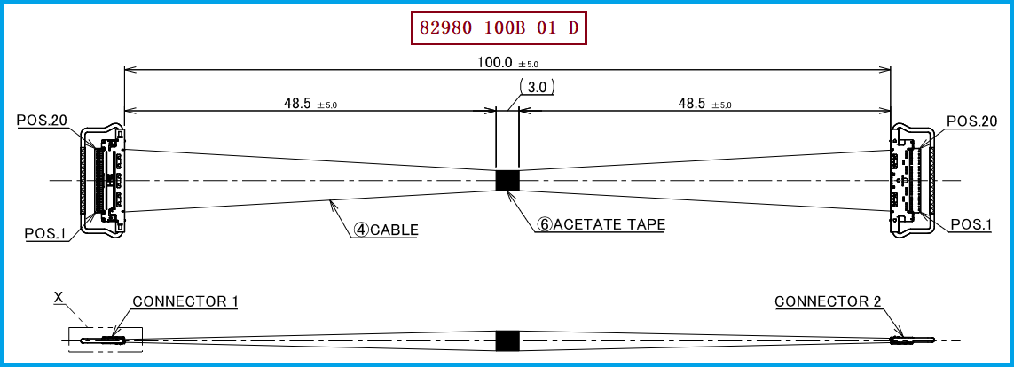 I-PEX 82980-100B-01-D极细同轴线束