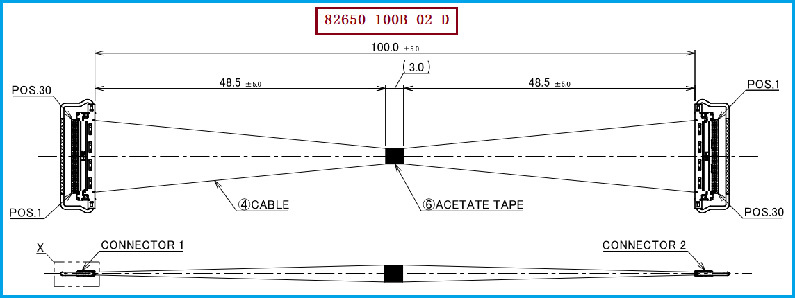 I-PEX 82650-100B-02-D极细同轴线束