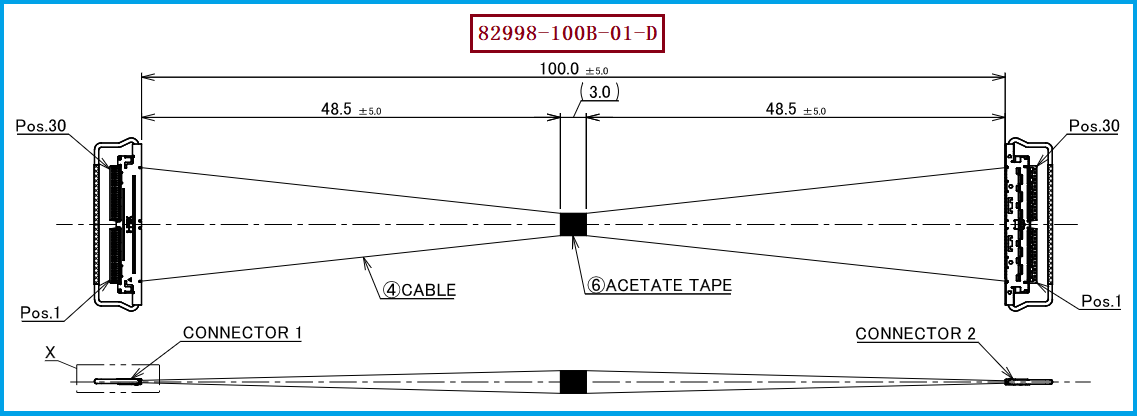 I-PEX 82998-100B-01-D极细同轴线束