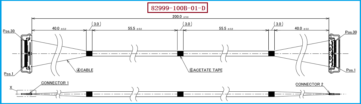 I-PEX 82999-100B-01-D极细同轴线束
