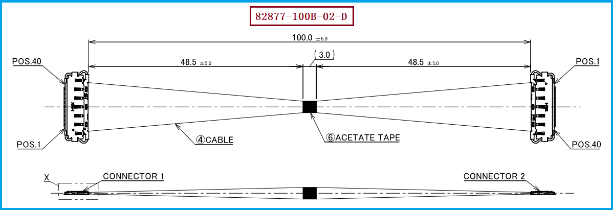I-PEX 82877-100B-02-D极细同轴线束