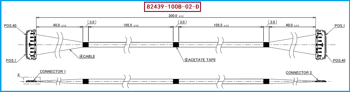 I-PEX 82439-100B-02-D极细同轴线束
