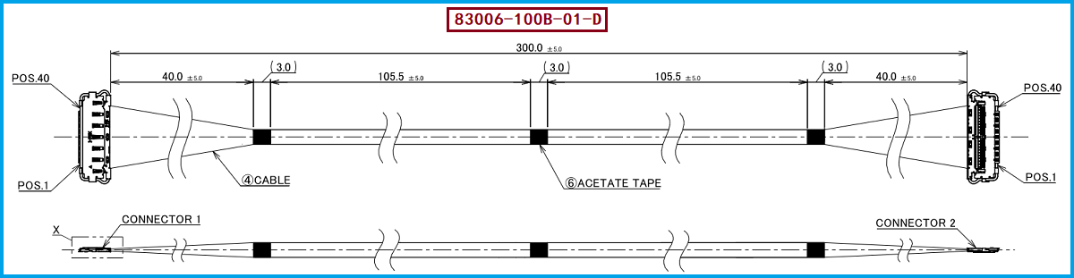 I-PEX 83006-100B-01-D极细同轴线束