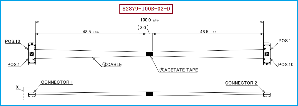 I-PEX 82879-100B-02-D极细同轴线束