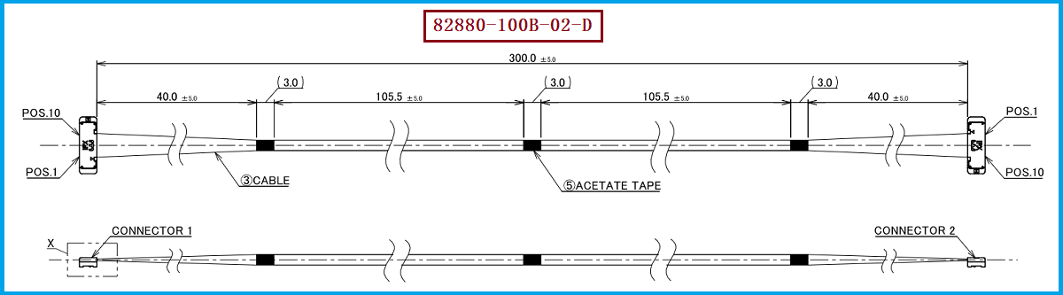 I-PEX 82880-100B-02-D极细同轴线束
