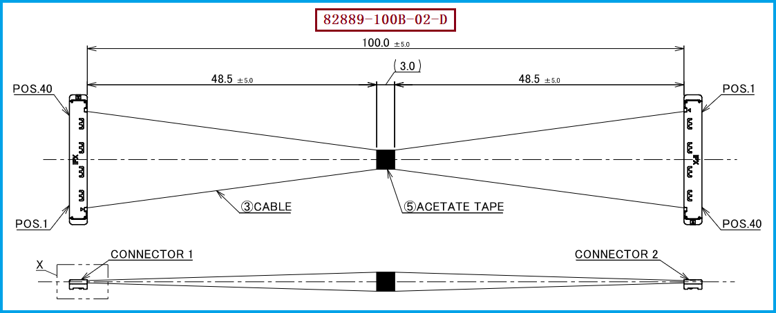 I-PEX 82889-100B-02-D极细同轴线束