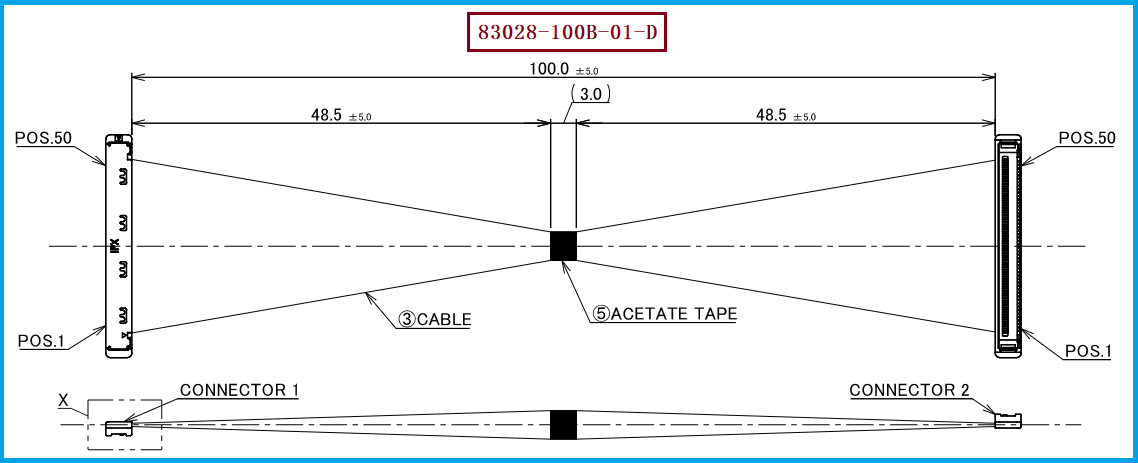 I-PEX 83028-100B-01-D极细同轴线束