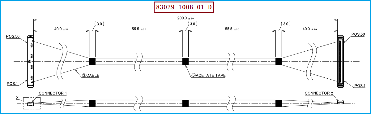 I-PEX 83029-100B-01-D极细同轴线束