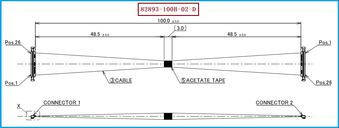 I-PEX 82893-100B-02-D极细同轴线束