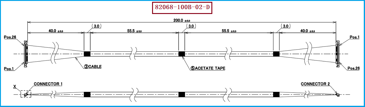 I-PEX 82068-100B-02-D极细同轴线束