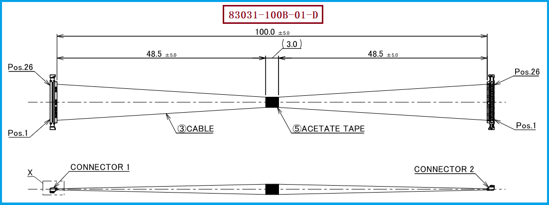 I-PEX 83031-100B-01-D极细同轴线束