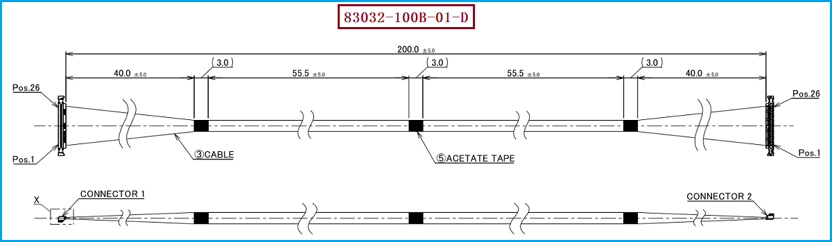 I-PEX 83032-100B-01-D极细同轴线束