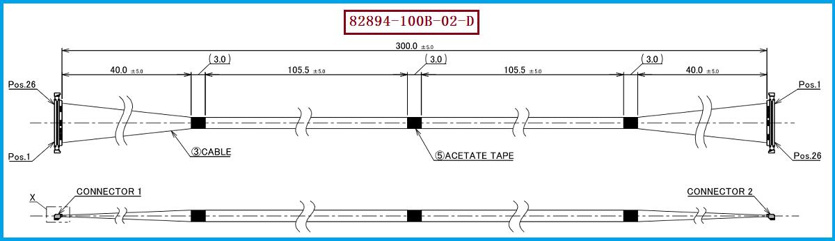 I-PEX 82894-100B-02-D极细同轴线束