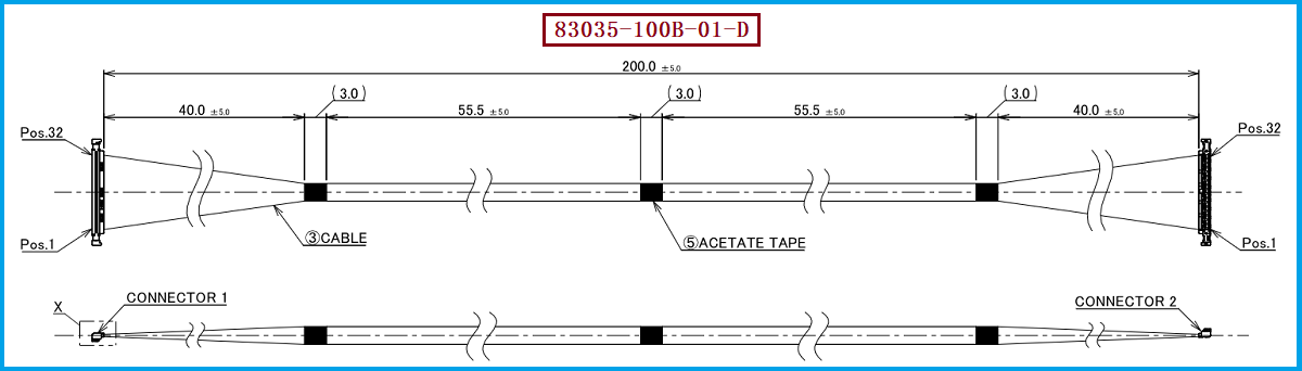 I-PEX 83035-100B-01-D极细同轴线束