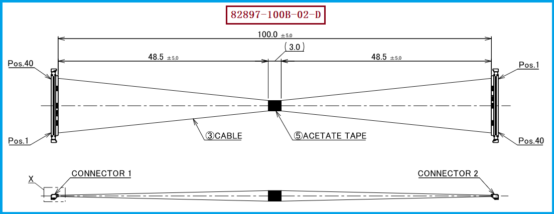 I-PEX 82897-100B-02-D极细同轴线束