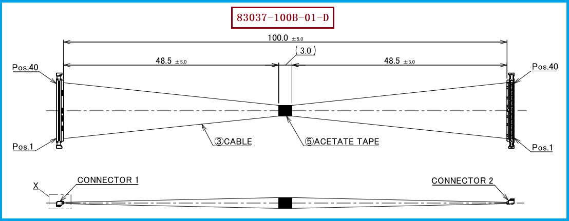 I-PEX 83037-100B-01-D极细同轴线束