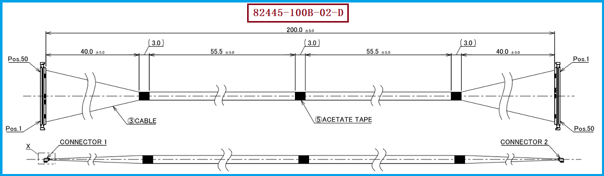 I-PEX 82445-100B-02-D极细同轴线束