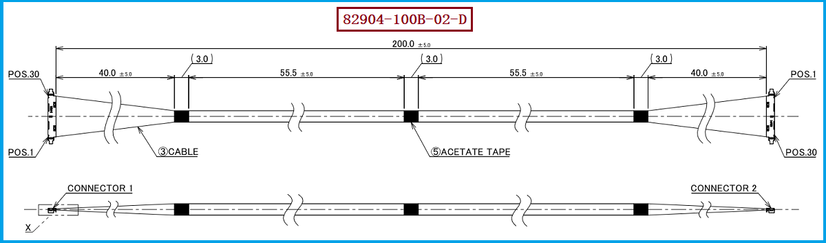 I-PEX 82904-100B-02-D极细同轴线束