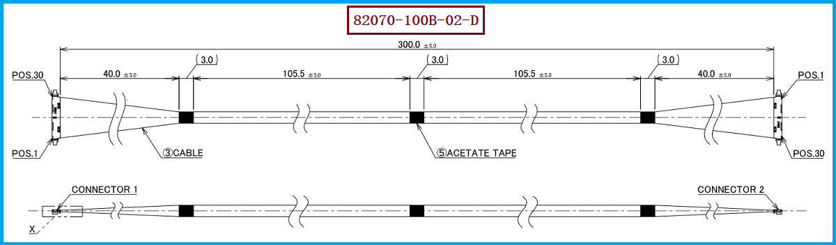 I-PEX 82070-100B-02-D极细同轴线束