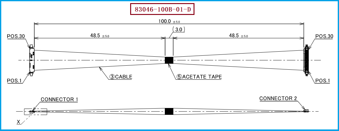 I-PEX 83046-100B-01-D极细同轴线束