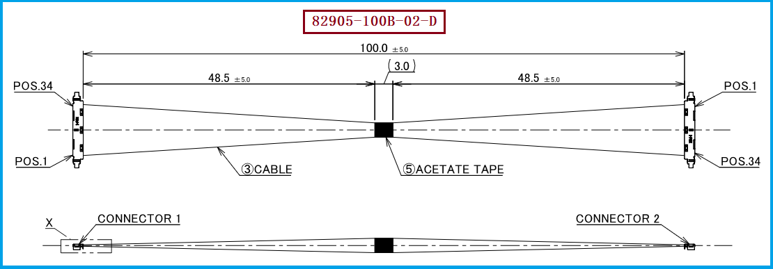I-PEX 82905-100B-02-D极细同轴线束