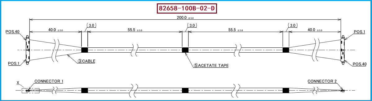 I-PEX 82658-100B-02-D极细同轴线束