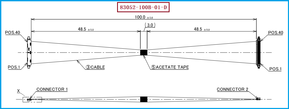 I-PEX 83052-100B-01-D极细同轴线束