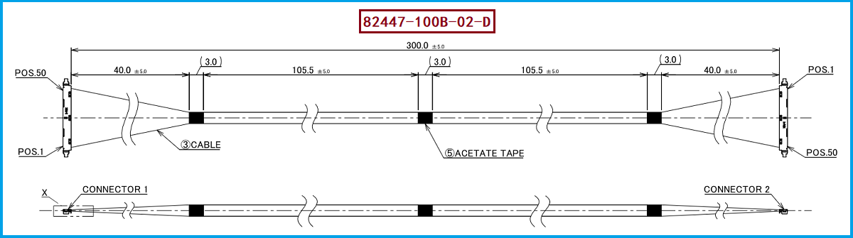 I-PEX 82447-100B-02-D极细同轴线束